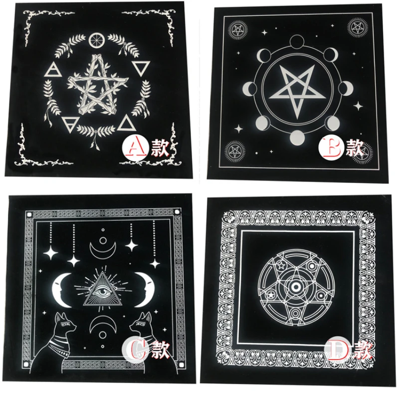 

Tarot Flannel Tablecloth Foldable Pentagram Altar Cloth Divination Astrology Board Game Mat Witchcraft Supplies 49x49cm