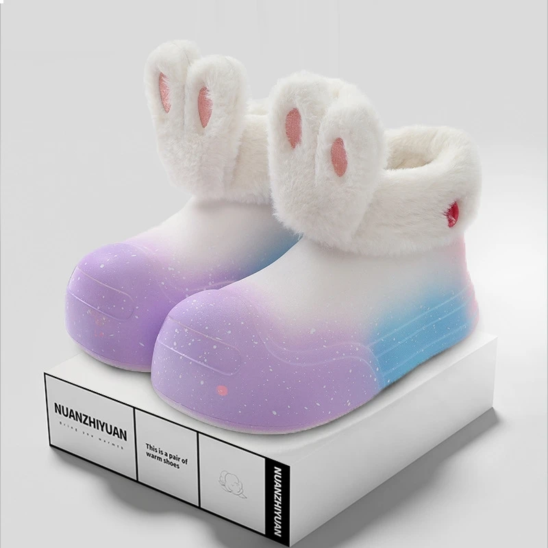 

Snow Boots Rabbit Snow Boots 2024 Winter Cold and Anti Slip Girl Snow Boots Comfortable Women's Thick Sole Plush Winter Shoes