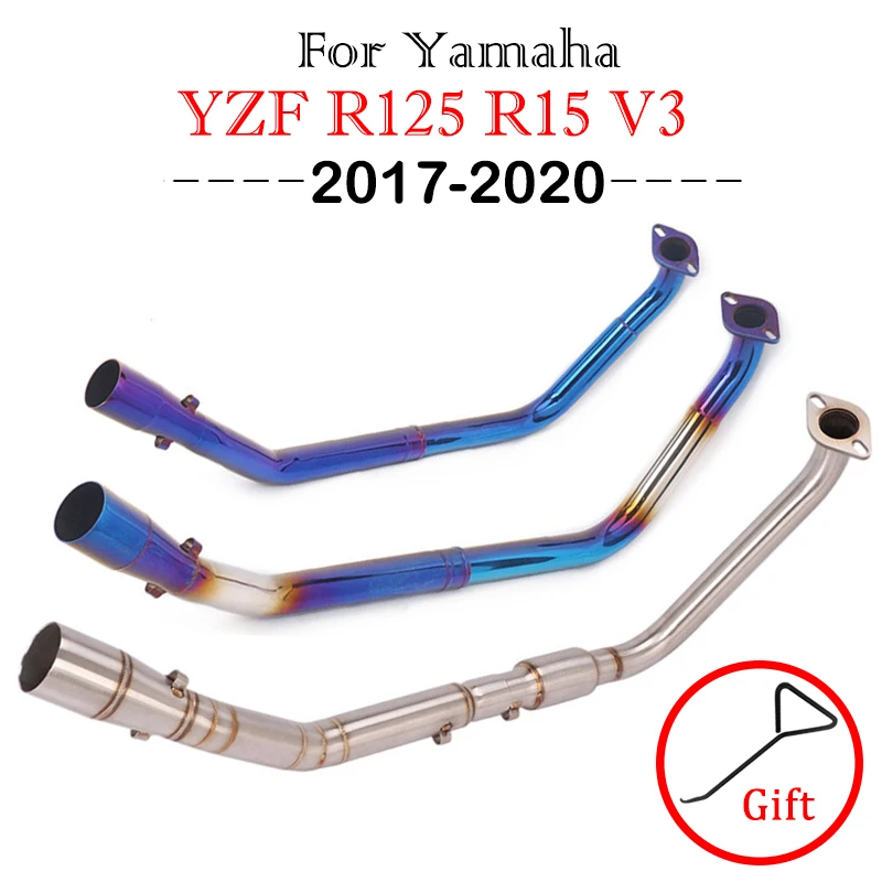 

Motorcycle AK Exhaust For Yamaha R125 YZF-R15 V3 2017-2020 2018 2019 18 19 YZFR15 MT 125 Modified Front Middle Link Pipe Escape