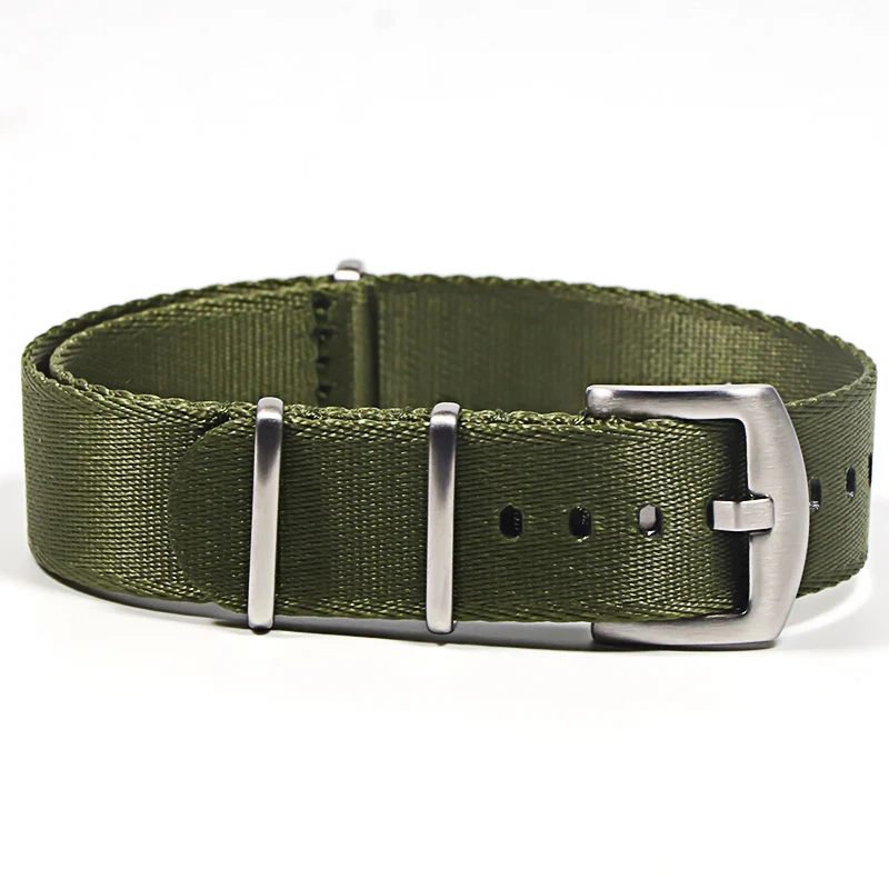 Premium Quality Herringbone 20mm 22mm Seatbelt Watch Band Nylon Nato Strap For 007 James Bond Military Striped Replacement Watch