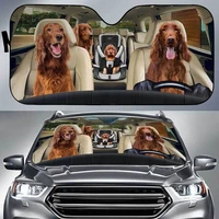 funny irish setter dog family driving car sunshade four irish setter dogs driving together auto sun shade windshield visor for