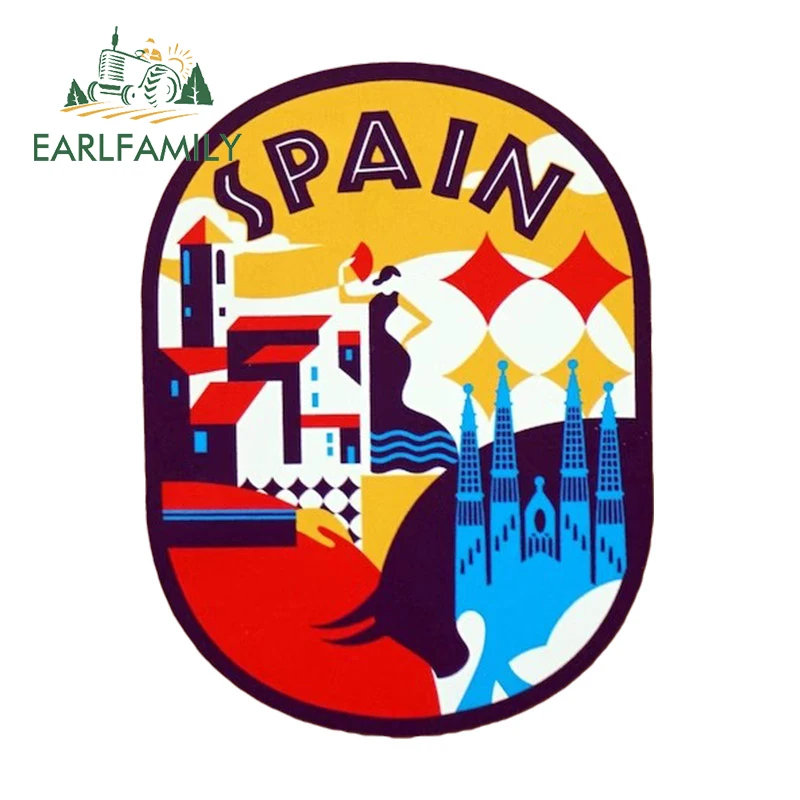 

EARLFAMILY 13 см x 12 см для Барселоны, испанские автомобильные аксессуары, наклейки с окклюзией и царапинами, Солнцезащитная наклейка, украшение для багажника и окон