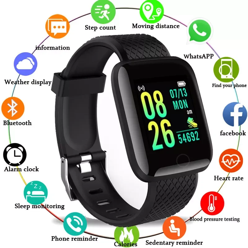 

116Plus Smart Bracelet Sports Bluetooth Smartband Heart Rate Tracker Smart Watches D13 Smart Touch Screen Bracelet Smartwatch
