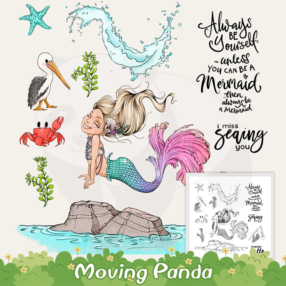 

Fairytales Mermaid Girl DIY Cutting Dies Clear Stamp Scrapbooking Stencil Decor Metal Cut Dies Stamps For Cards Handmade Crafts