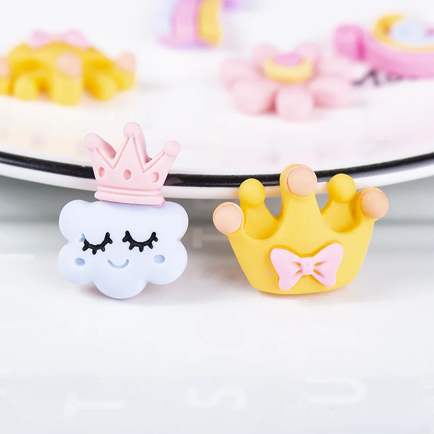 

Resin Accessories Cartoon Cute Clouds Rainbow Diy Mobile Phone Patch Children's Hair Clip Material Nail Art Decoration Charms