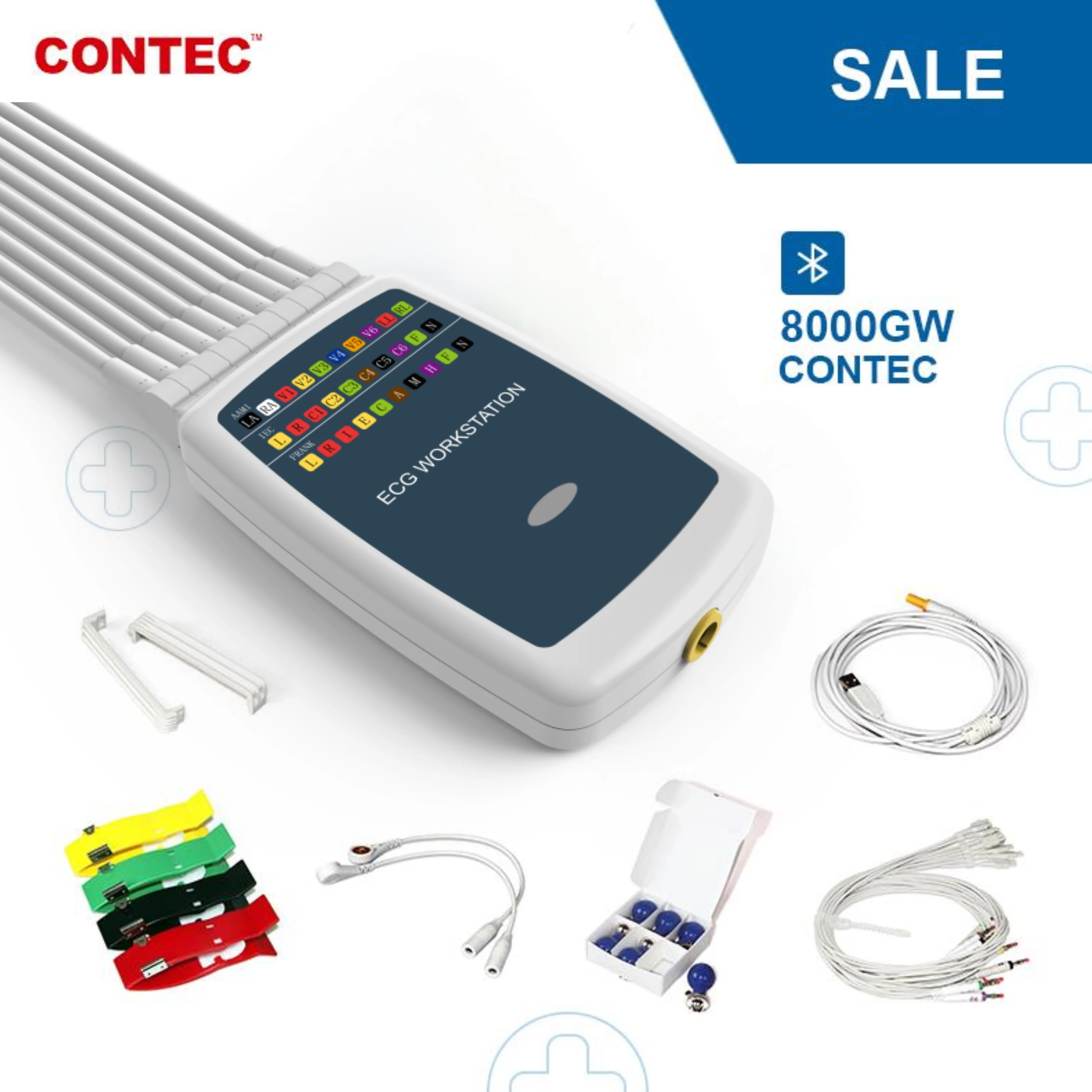 

CONTEC 8000G Promotion Price Handheld ECG Workstation EKG System 12-lead Resting Software（Download Online） Base ECG Machine