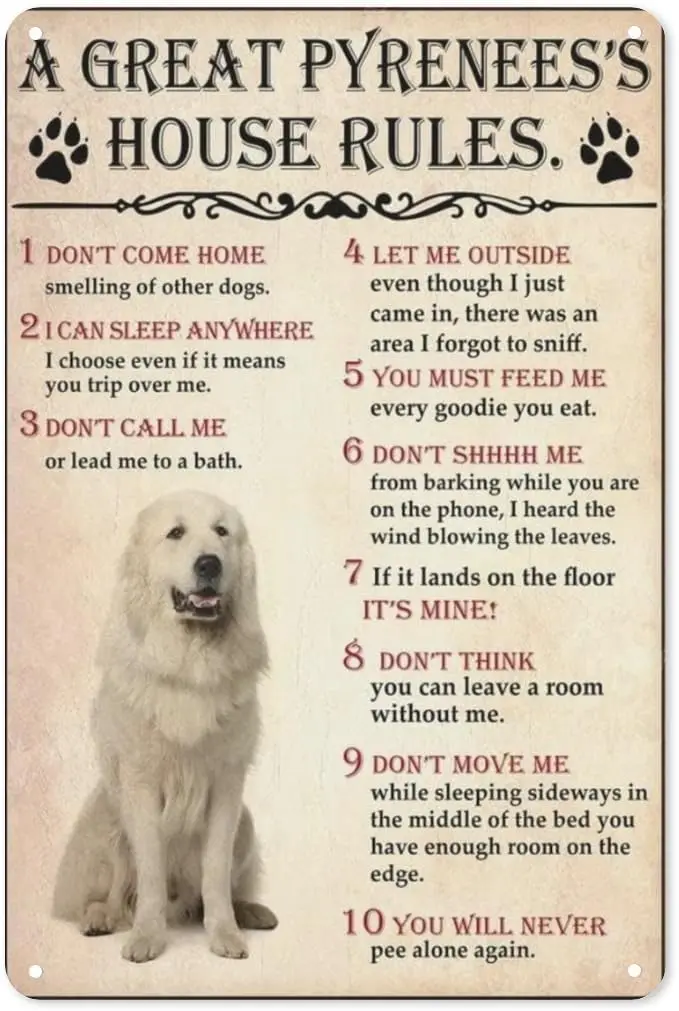 Металлические знаки винтажные правила дома Великие пирои для любителей собак