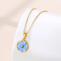 heart necklace stainless steel necklace for women gold metal heart coin necklaces choker collier femme 2022 fashion jewelry