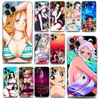 one piece sexy girl nami robin anime clear phone case for apple iphone 11 12 13 pro max 7 8 se xr xs max 5 6 6s plus cases cover