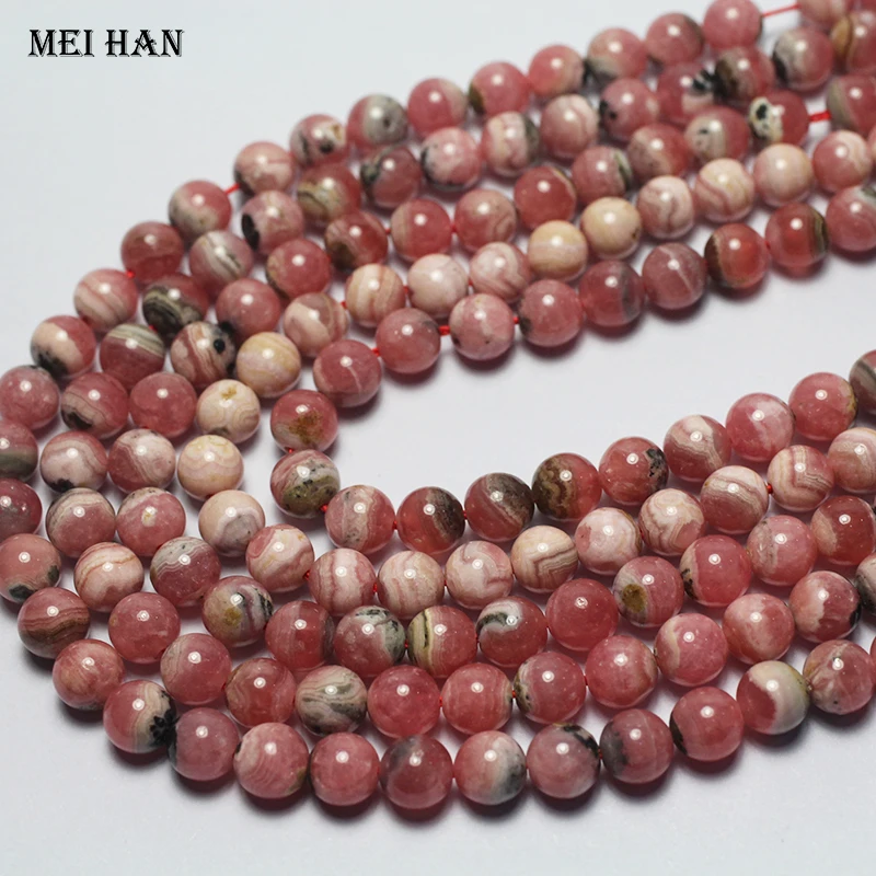 Meihan (1 нить/комплект) натуральные A ++ аргентинский Родохрозит 6-6 8 мм Гладкие