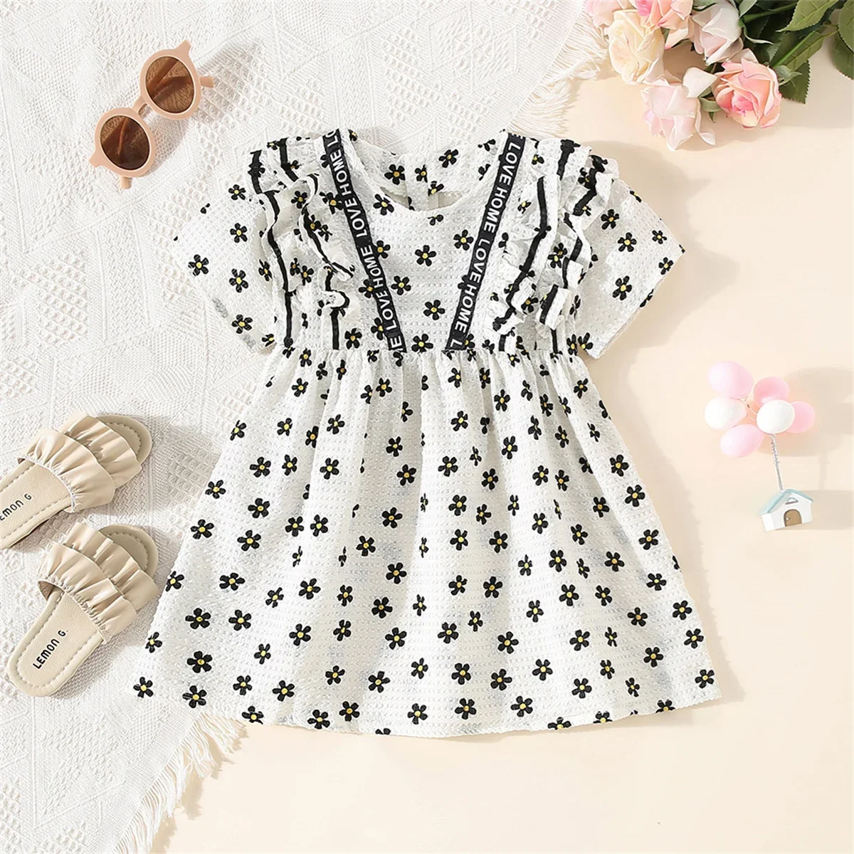 Летнее Платье С Цветочным Принтом Для Девочек