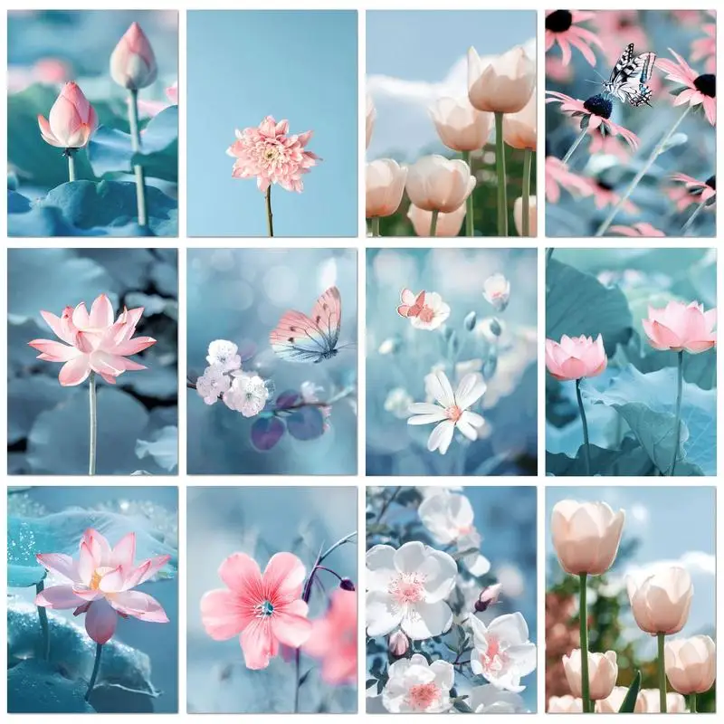 

GATYZTORY Modern Painting By Numbers Handmade Picture Paint Lotus Flowers Ponds Handmade Canvas Painting Gift For Adults