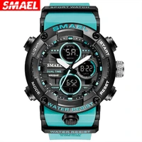 smael men sports watches big dial dual display led digital outdoor military waterproof watches multifunction fashion watch man