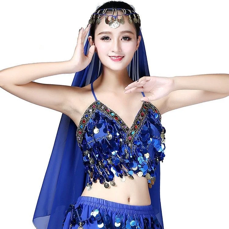 

New belly dance Bra Top belly dance Top Bra Color Diamond Bra Causeway Piece Pendant Bra Female