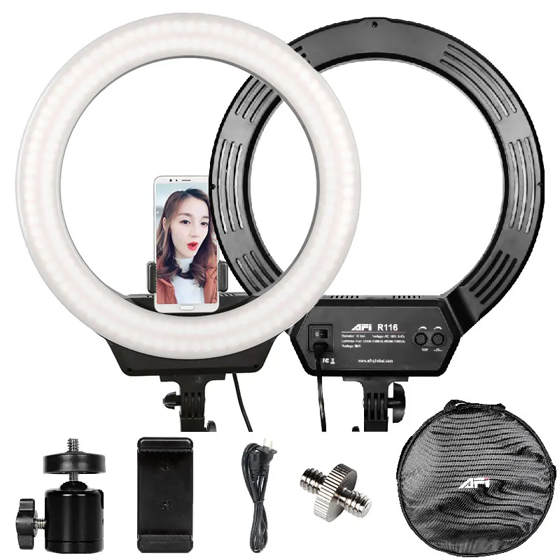

Led Ring Light Dimmable Photographic Lighting 16'' 3200-6500K 320 Led Ring Lamp Selfie For Camera Photo Studio Video Phone