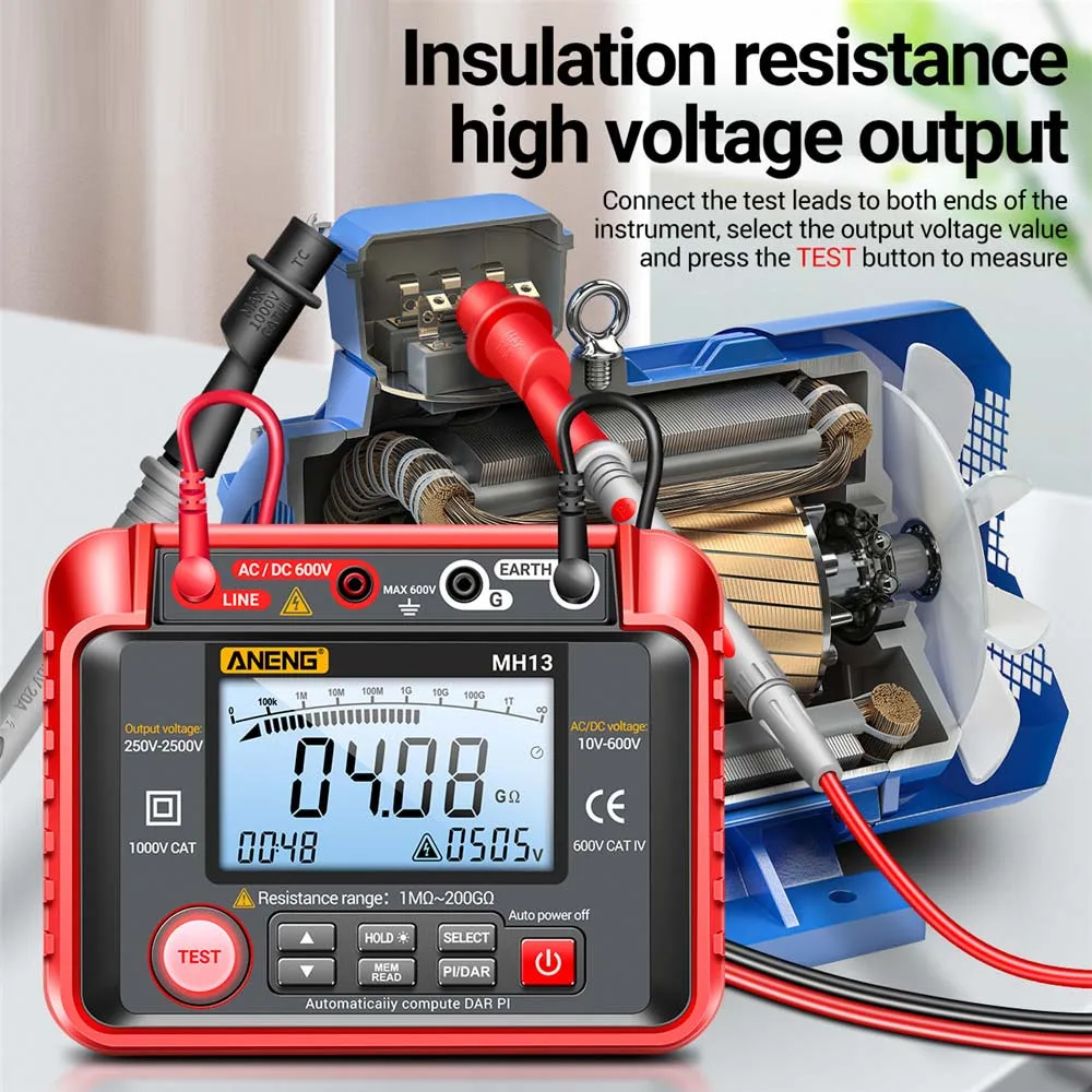 

Цифровой мегомметр MH13, Омметр, тестер, мультиметр, измеритель сопротивления, изоляции и сопротивления