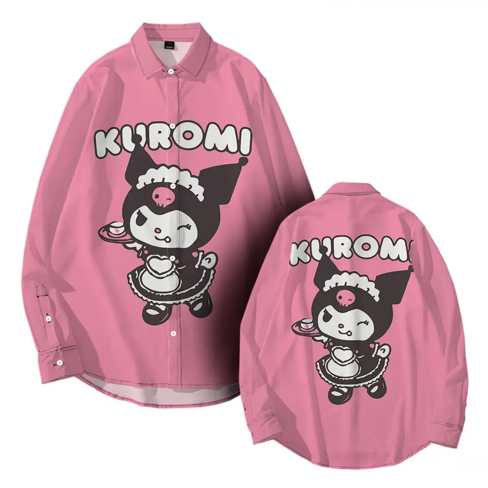 

Sanrioed Shirt Cute Kuromi Overshirt Tank Top Kawaii Shorts Sleeve Crop Women Summer Sexy Sweet Comfortable Cartoon Soft Clothes