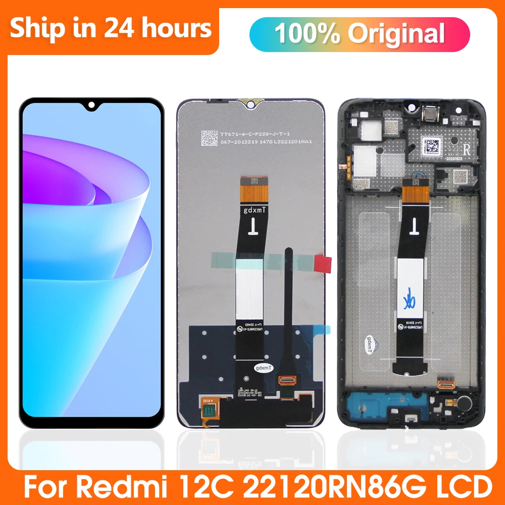 НОВЫЙ ЖК-дисплей для Redmi 12C с рамкой 22120RN86G дигитайзер сенсорного экрана в сборе 6 71