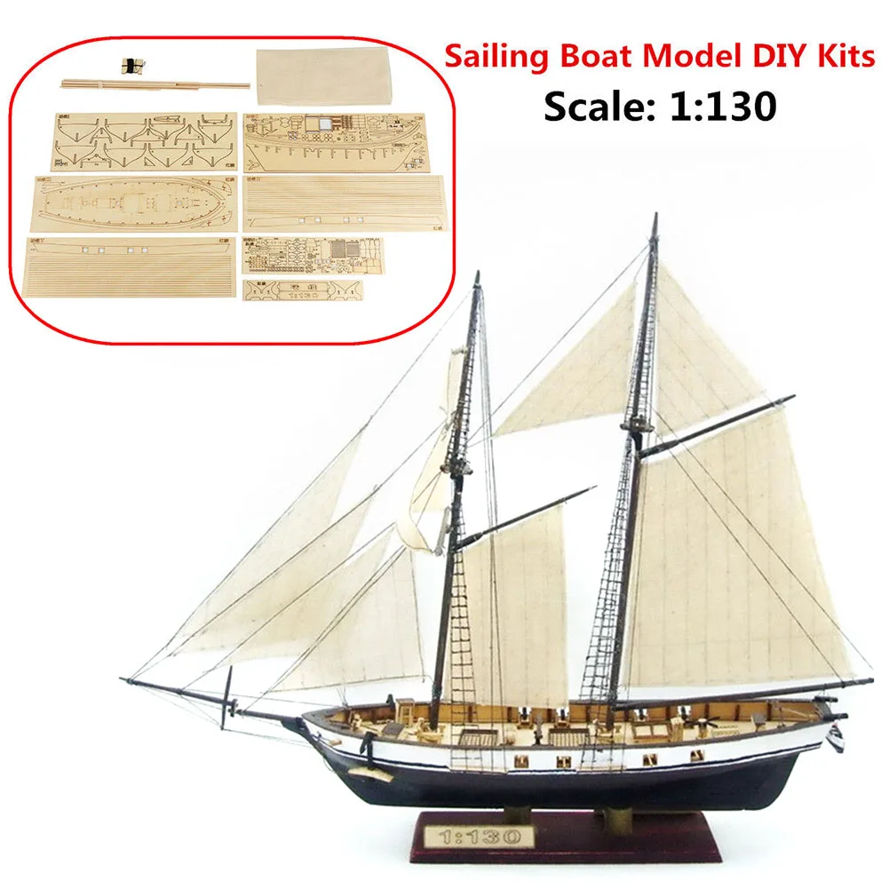 

1:130 Decoration Children Retro Scale Gift Toys Classical Assembly DIY Ship Sailing Boat Model Home Wooden Mini