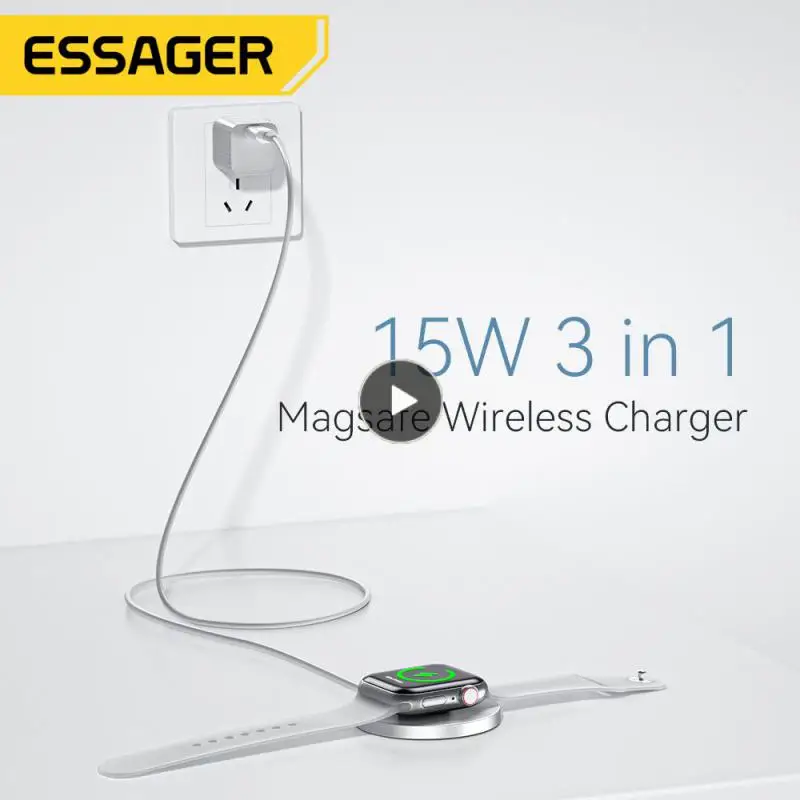 

Portable Wireless Charger Universal Magnetic Wireless Charging Pad 15w Fast Wireless Charger For Iphone Headphones Watch 3 In 1