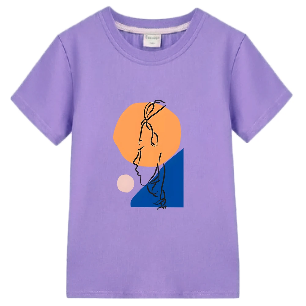

Hhenri Mmatisse Leaf Printing Tshirts 100% Cotton Children Summer Tee-shirt Short Sleeve Boys/Girls Soft T-shirt Funny Graphic