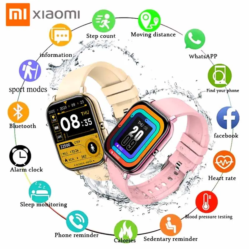 

2022 XIAOMI H10 Watch Waterproof Smart Watch Bluetooth Call Bracelet Sports P8 Smart Watch 1.69 Display 2022 Ladies Bracelet