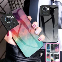 gradient starry sky tempered glass shockproof case for oneplus ace 10r 9rt 9 pro 8t 7 7t pro soft bumper hard glass cover fundas