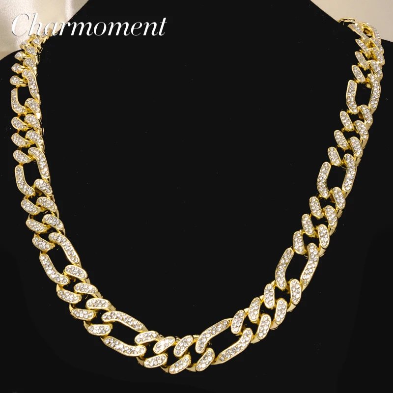 

CHARMOMENT Cuban Chain Women Delicate Designer Rhinestone Chains Necklace Korean Fashion Jewelry Gifts New 2022