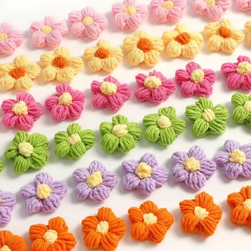 

Flower Sew On Patches Crochet Floral Petals Appliques Embellishments for DIY Hair Clothes Wedding Party Decor Craft, 10pcs