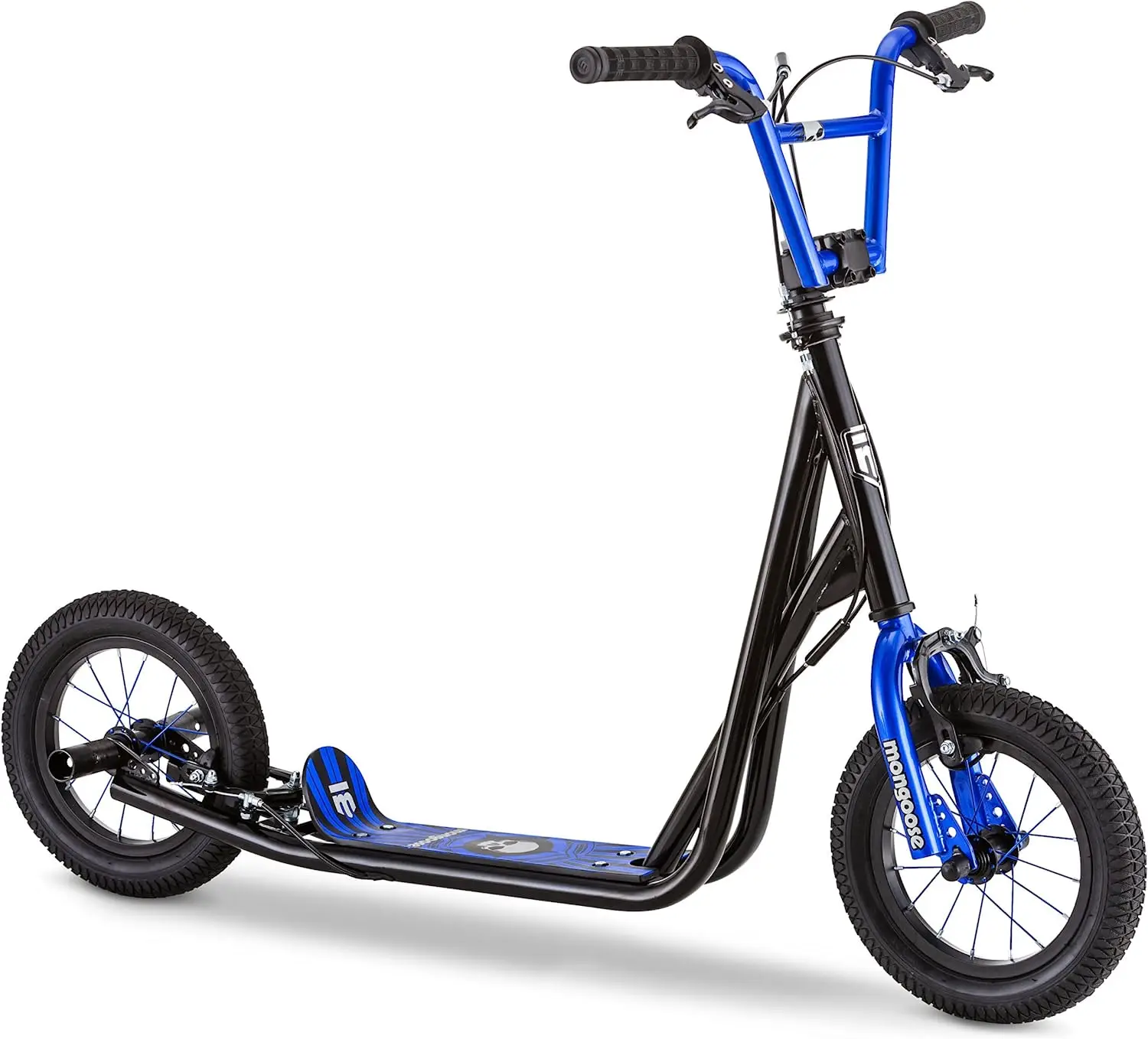 

Upgraded Youth Electric Scooter, Front and Rear Caliper Brakes, Rear Axle Pegs, 12-Inch Inflatable Wheels, Non Electric