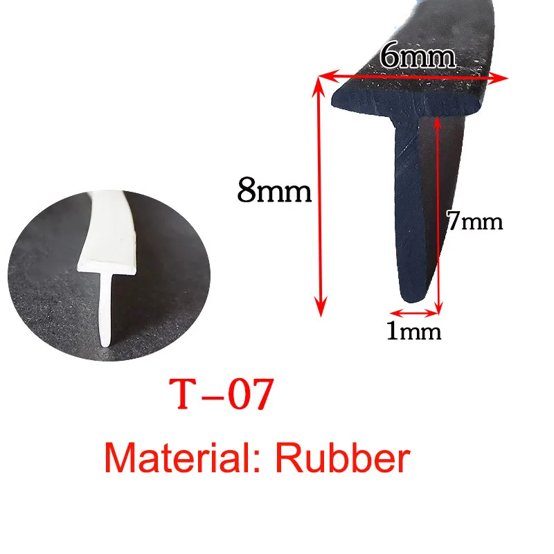

Уплотнительная лента силиконовая Т-образная 1/3/5 м