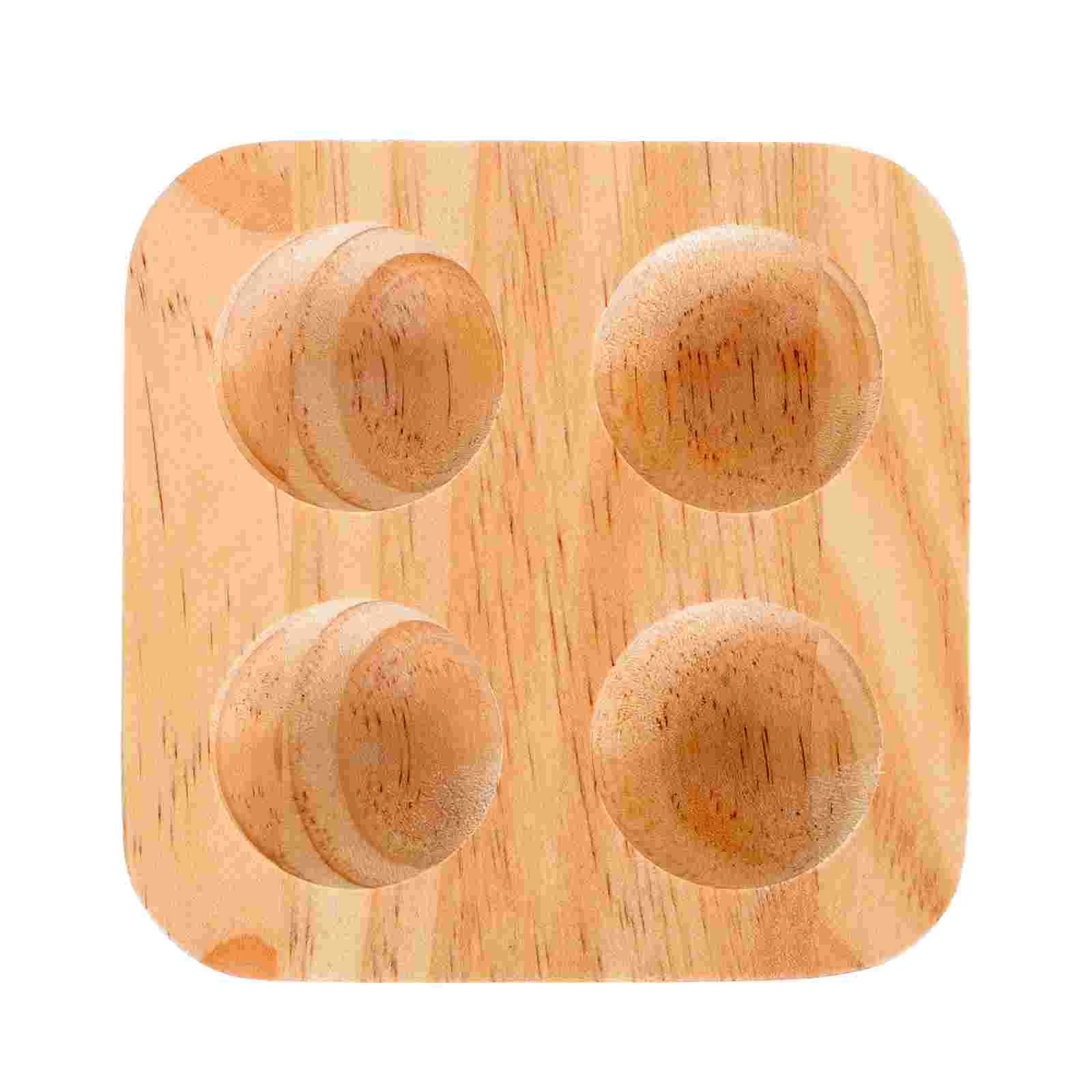 

Egg Holder Wooden Tray Wood Storagerefrigerator Container Countertop Deviled Rack Display Organizer Fresh Rustic Basket Cup
