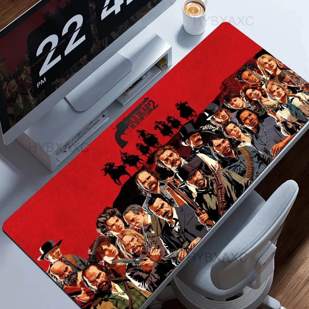 Фото Большой игровой коврик для клавиатуры и мыши HYBXAXC Red-Dead Redemption 2, резиновый коврик для компьютера, планшета, офиса, XXL, для геймеров №1