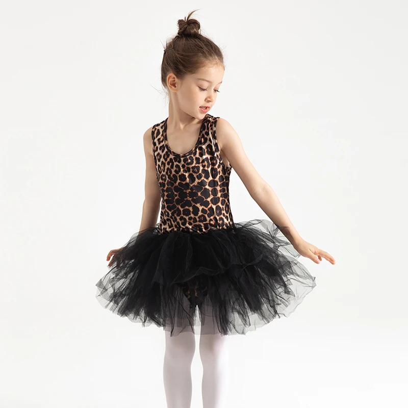 

Kids Girls Leopard Gymnastics Leotard Ballet Dress Kids Long Sleeve Dance Leotard Tutu Dancewear Ballerina Clothes for Girls