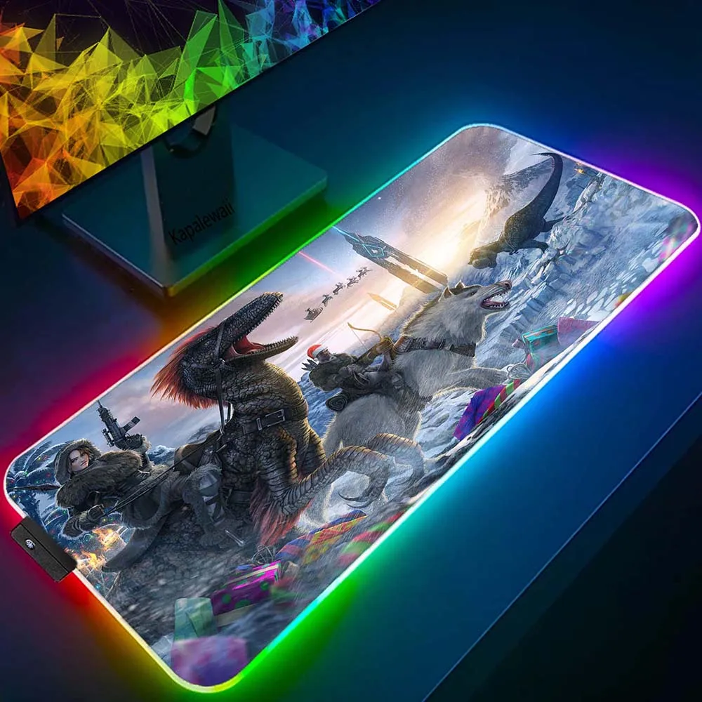 

ARK Survival Evolved RGB Large Mousepad Game Mouse Pad LED Gamer Mouse Mat Gaming Accessories Keyboard Pads Speed Desk Mat XXL