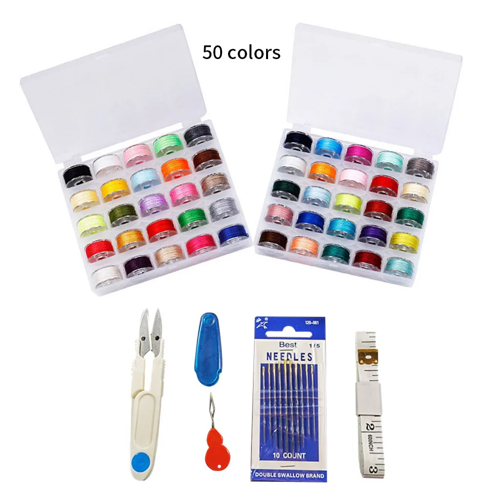 

Plastic DIY Bobbin Threads Multicolor Sewing String Floss Kit Sewing Machine Threads Accessories Bobbin Spool Set Tool