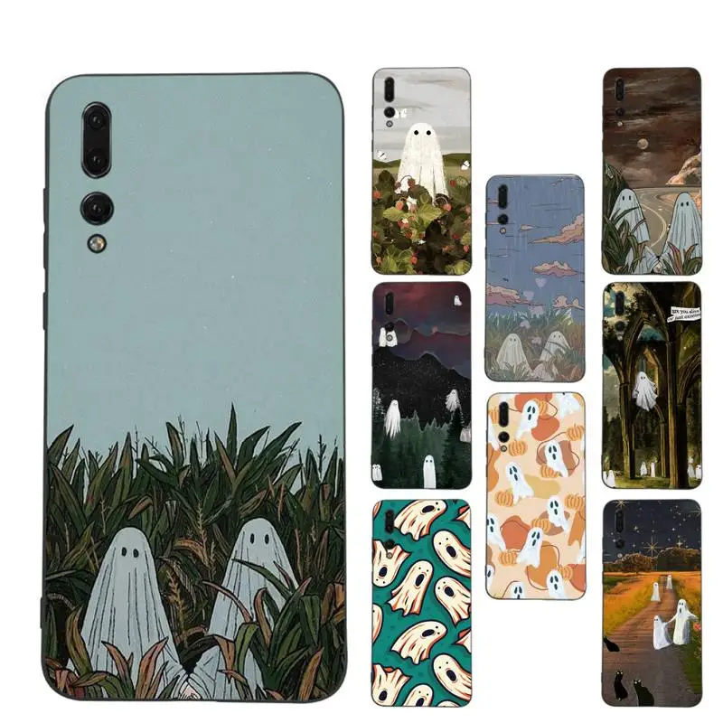 

Cute Ghost Phone Case For Huawei P 8 9 10 20 30 40 50 Pro Lite Psmart Honor 10 lite 70 Mate 20lite