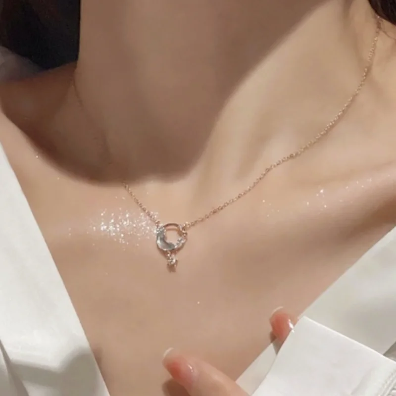 

Summer Hot Selling Women's Star Moon Necklace Light Luxury Small Market Exquisite Women's INS Neckchain Accessories Gift