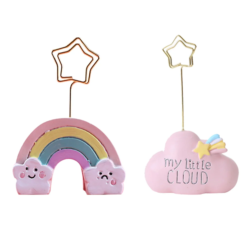 

2Pcs Cloud Shape Desktop Photo Holder Stands Table Paper Menu Clips