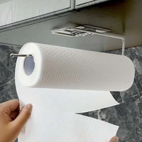 2pcs kitchen cabinet paper towel holder with hook toilet roll paper holders hanging bathroom towels rack tissue stand storage