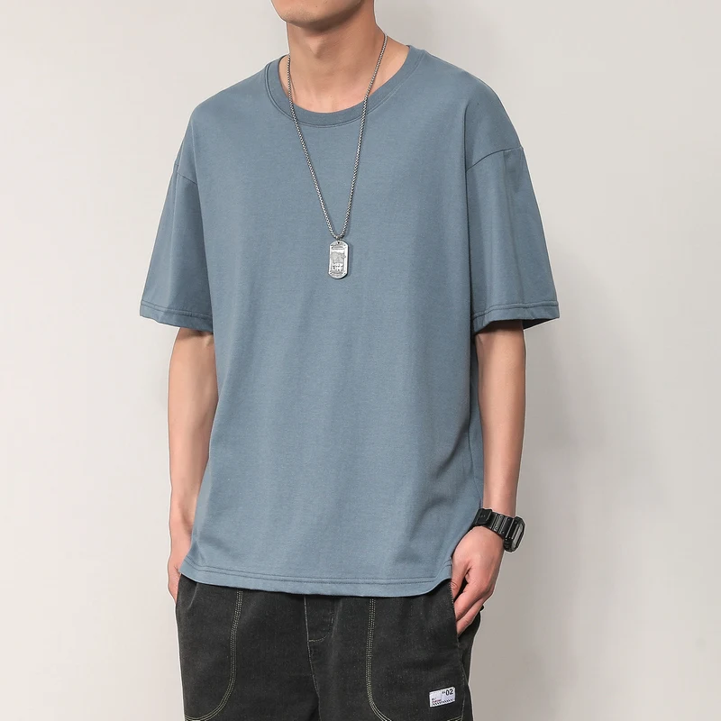 

NO.2 A1737 Summer Short Sleeve Mens T Shirt New Fashion Basic Solid O-Neck T Shirt Men Casual Cotton Soft Touch Slim Top Tees