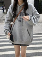 deeptown korean style letter printed sweatshirts women harajuku oversize hoodies female spring long sleeve crewneck pullover top
