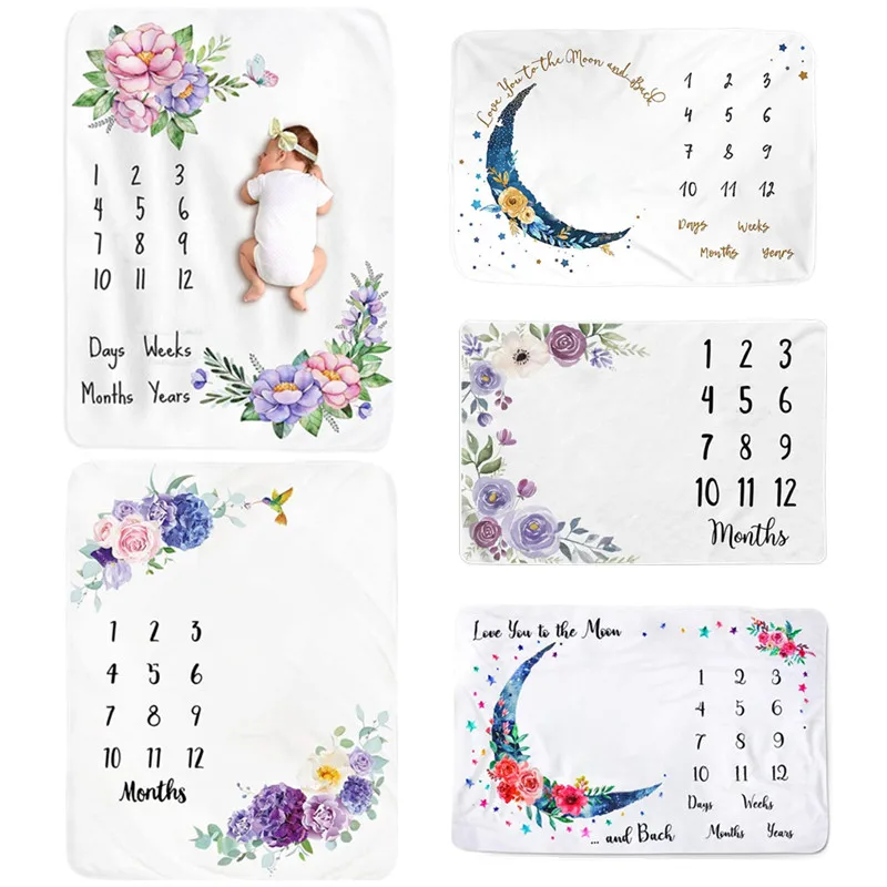 Фланелевое Одеяло для новорожденных с цветочным принтом |