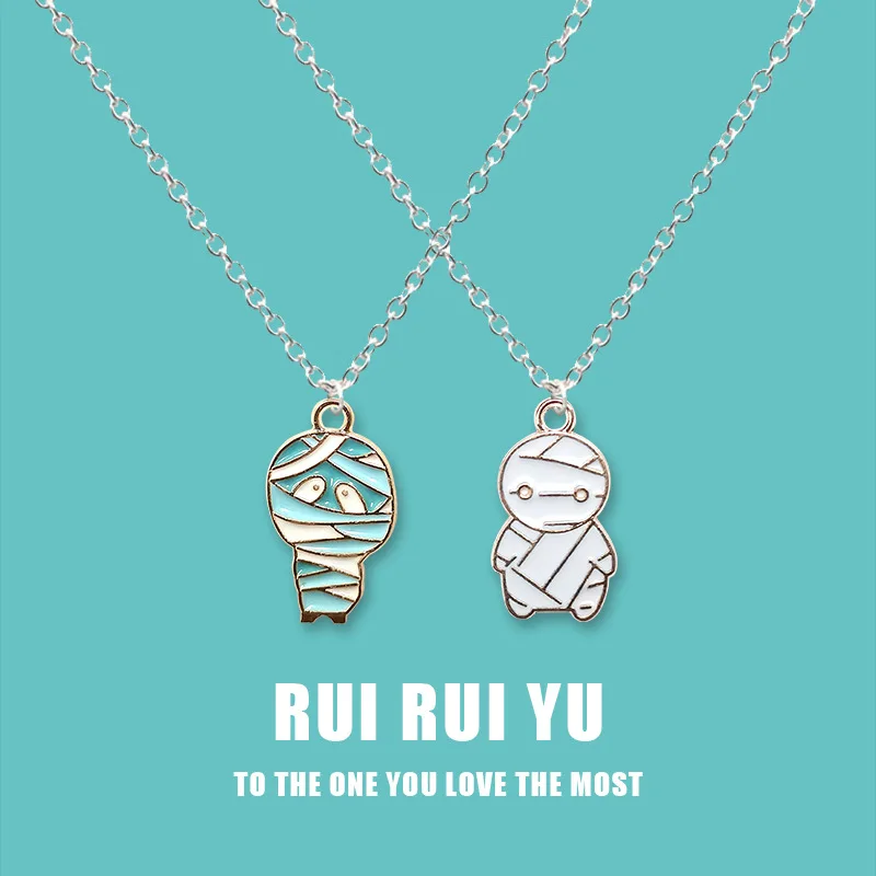 

Halloween Mummy Necklace Pendant Jewelry Couple Funny Gift Necklace