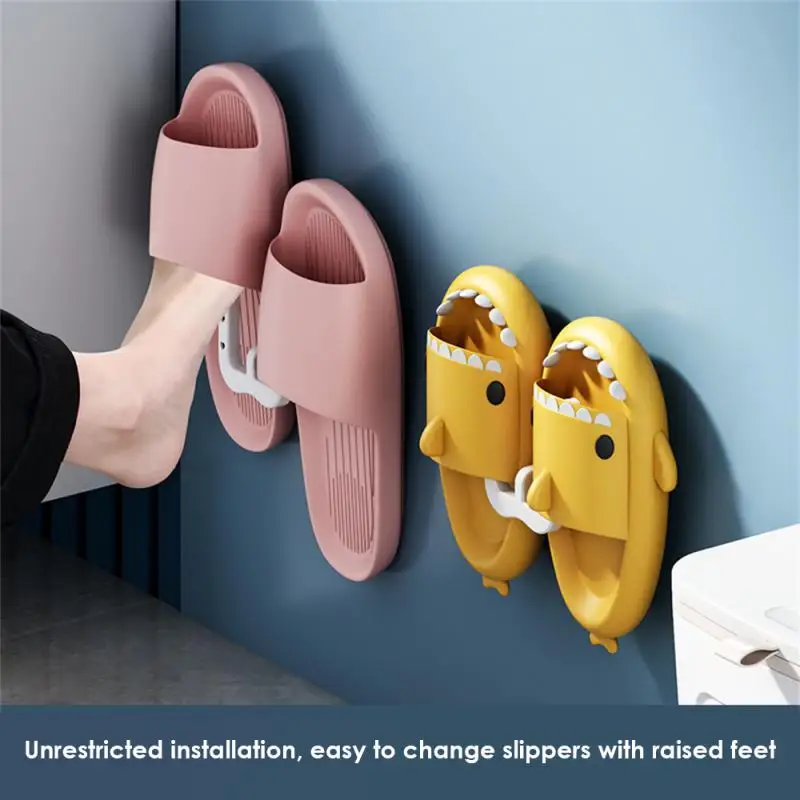 

Slippers Rack No Punching Bathroom Simple Slipper Hook Toilet Drainage Rack Wall Mounted Bedroom Neat Storage Shoe Drying Rack