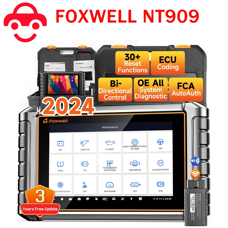 2024 двунаправленный сканер FOXWELL NT909 OBD2 для кодирования ЭБУ диагностика всех систем