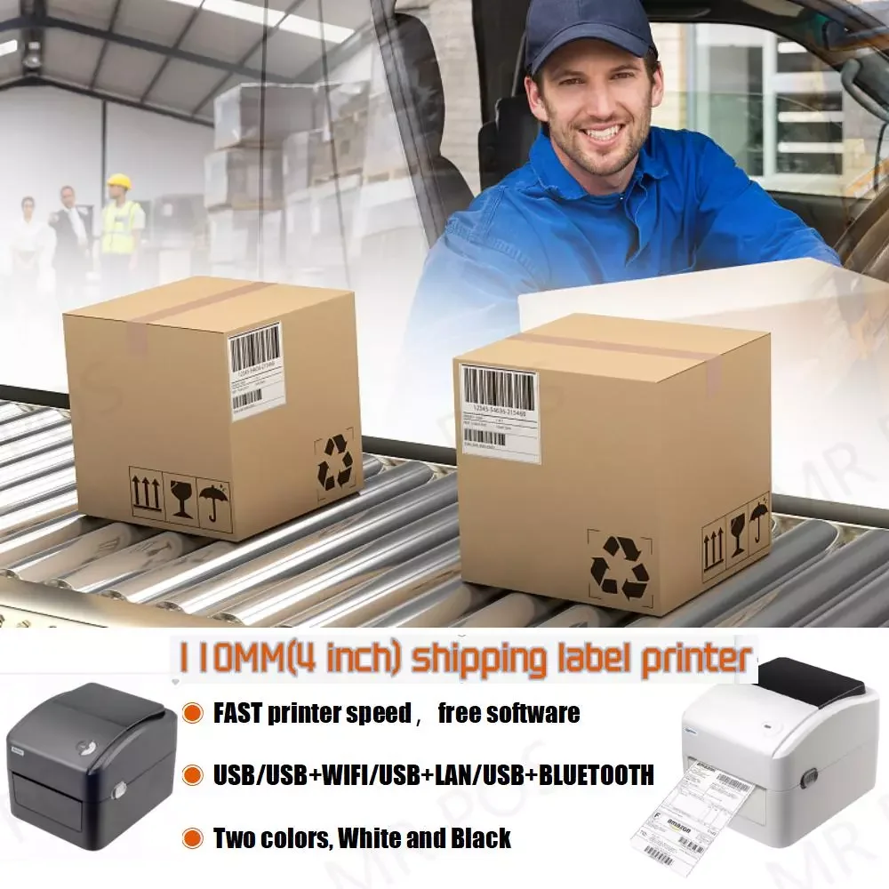 

NEW WIFI Xprinter XP-420B 4 Inch Thermal Shipping Label Printer Width 115mm Barcode Printer Support QR Code ePacket Express Wayb