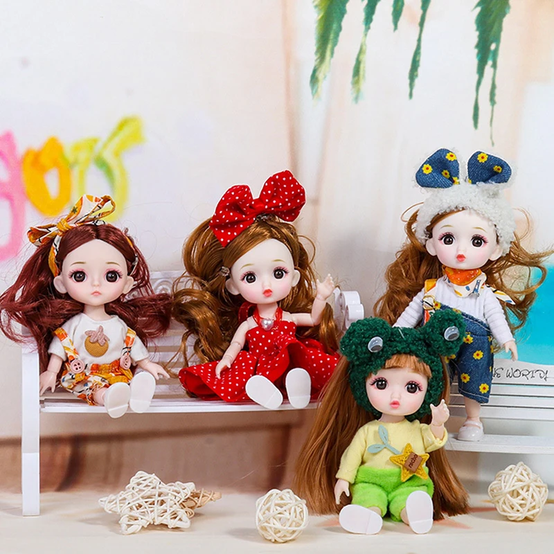 

Кукла Принцесса с большими глазами, Подвижная кукла с одеждой и обувью, 13 шарниров, наряд для детей, подарок на день рождения, игрушка, 16 см