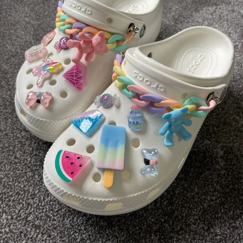 

Cute Adornment for Clogs Sandals Colorful Croc Charms Designer Cartoon Clogs Shoe Chain Decoration Fashion Charms for Crocs DIY
