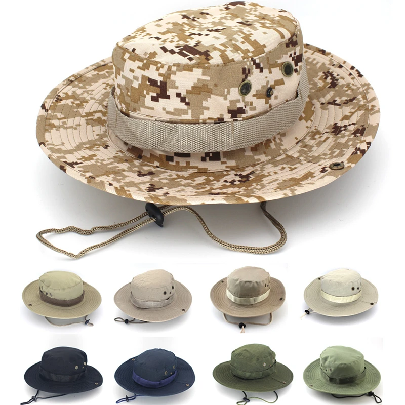 

Multicam Tactical Airsoft Sniper Camouflage Bucket Boonie Hats Nepalese Cap SWAT Army Panama Military Accessories Summer Sun Cap